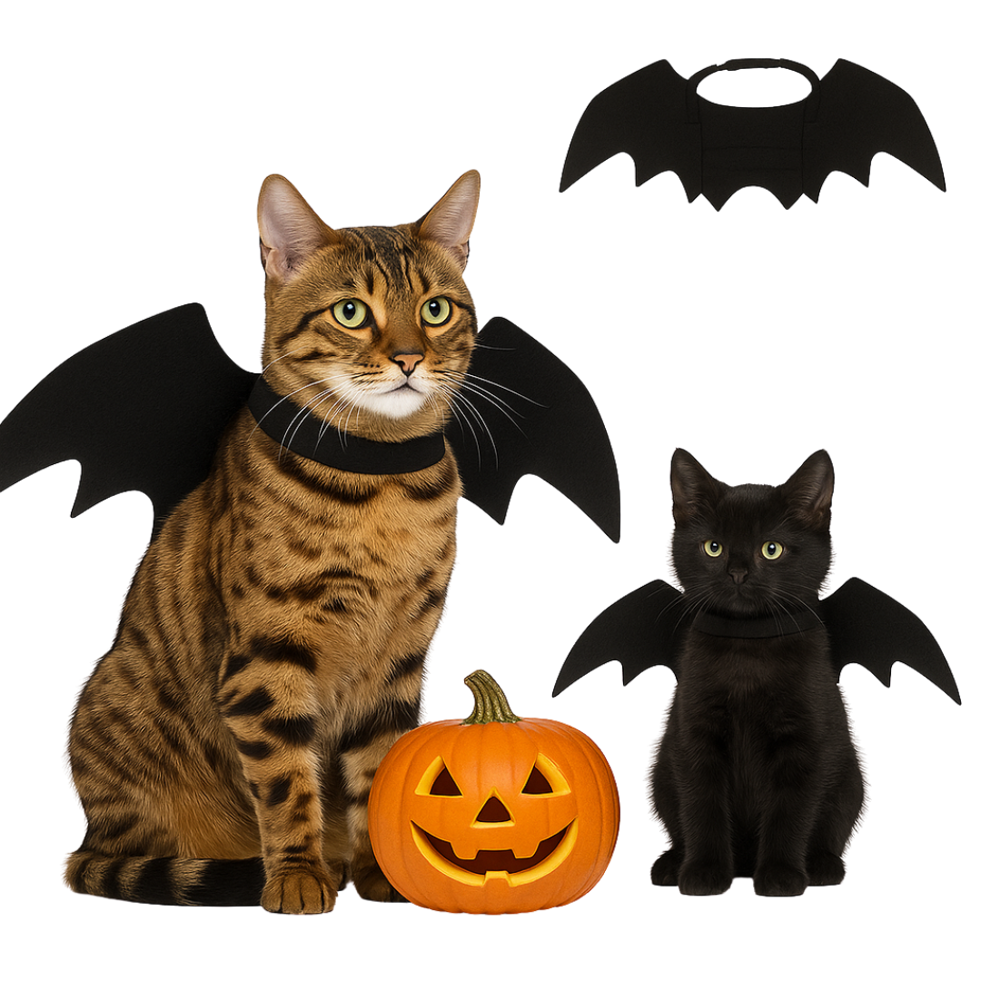 Alas de Murciélago para Gatos – Disfraz de Halloween